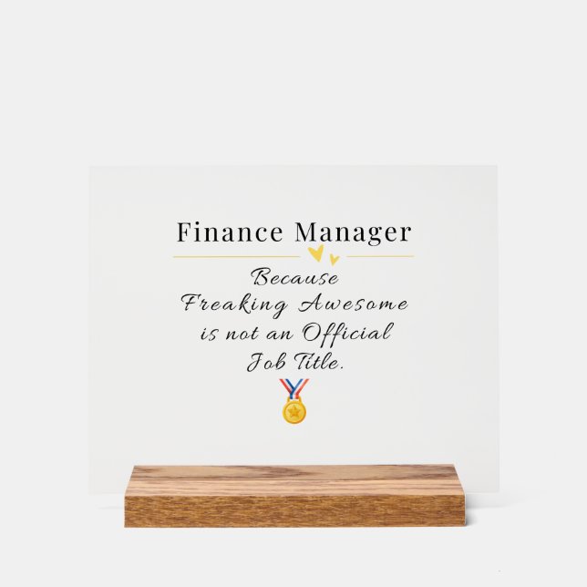 Panneau En Acrylique Gestionnaire des finances (Recto)