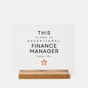 Panneau En Acrylique Gestionnaire des finances Bureau professionnel