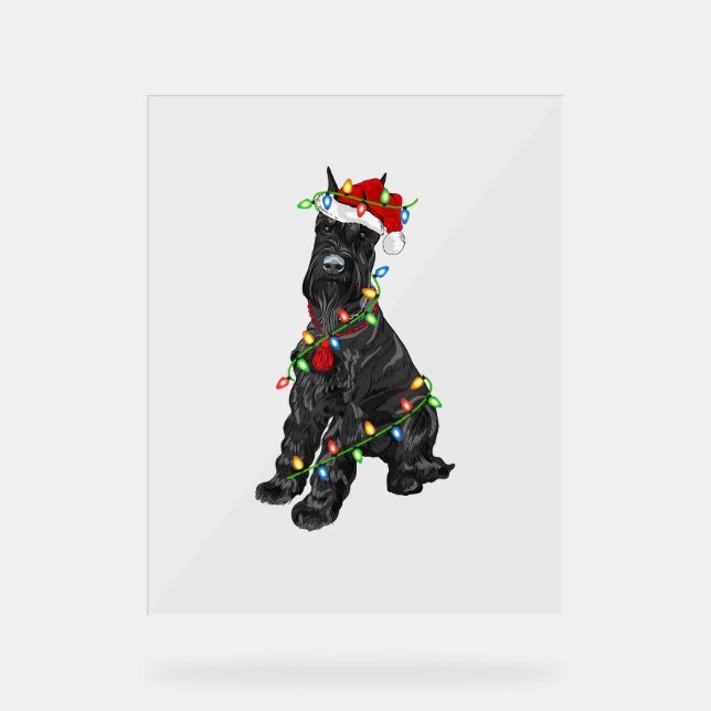 Panneau En Acrylique Giant Schnauzer Lover Xmas Père Noël Giant Schnauz (Recto)