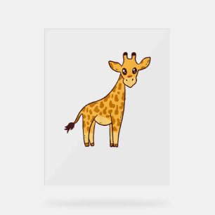 Panneau En Acrylique Giraffe de dessin I Enfants I Toddler Giraffe