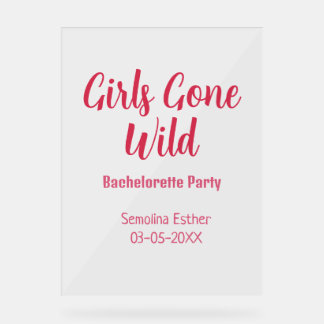 Panneau En Acrylique girls gone wild bachelorette party red name retro