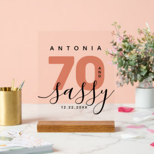 Panneau En Acrylique Girly Copper 70 et Sassy Birthday