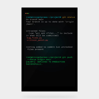 Panneau En Acrylique Git Push Force Main - Terminal de développeur