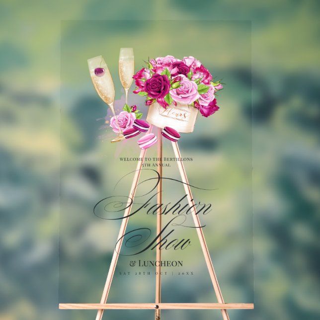 Panneau En Acrylique Glam Fashion Show Bienvenue (Neutre)