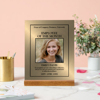Panneau En Acrylique Gold/Personalised Photo - Employee Award