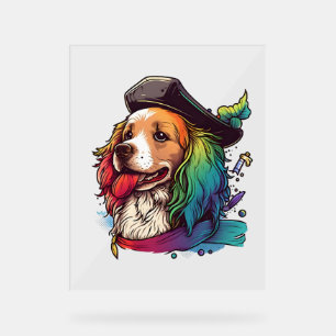 Panneau En Acrylique Golden Retriever Chien Pirate