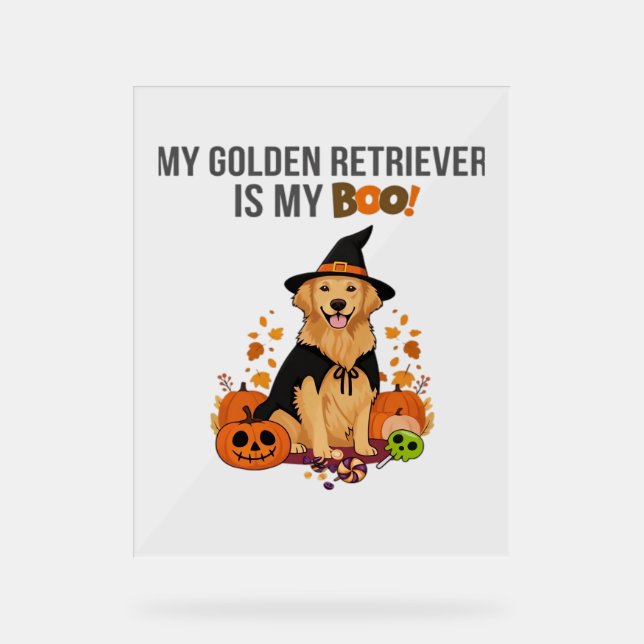 Panneau En Acrylique Golden Retriever Halloween Chien Mon Golden Retrie (Recto)