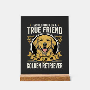 Panneau En Acrylique Golden Retriever Vrai Ami Chien