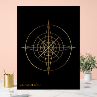 Panneau En Acrylique Golden Sacred Geometry Acrylic Wedding Sign