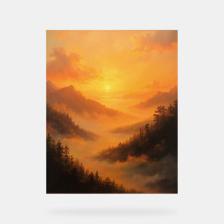 Panneau En Acrylique Golden Valley Sunrise