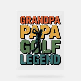 Panneau En Acrylique Golf Legend Grand Papa