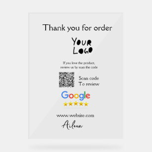 Panneau En Acrylique Google examen logo entreprise site Web scanner cod