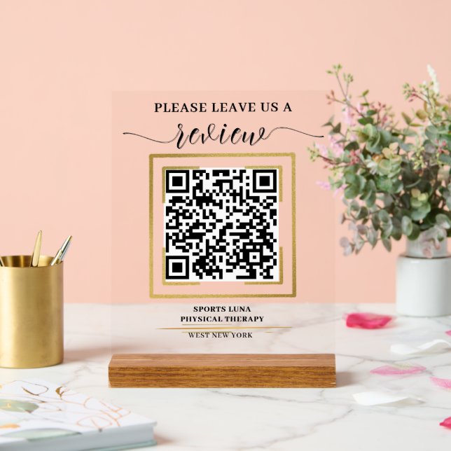 Panneau En Acrylique Google Review QR Code Sign - Entreprise personnali (Mariage)