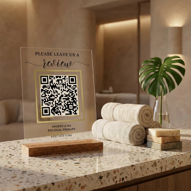 Panneau En Acrylique Google Review QR Code Sign - Entreprise personnali (Google Review QR Code Sign - Personalized Business Feedback Display)