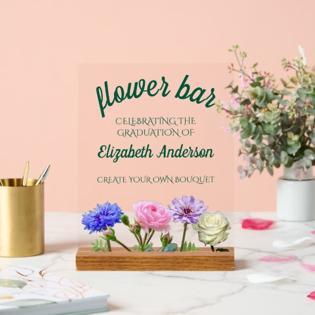 Panneau En Acrylique Graduation Garden Party Flower Bar (Mariage)
