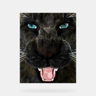 Panneau En Acrylique Grand Chat Panther Noir