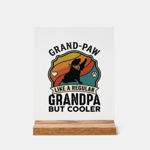 Panneau En Acrylique Grand Paw Grand-père Chien Rétro Coucher de soleil