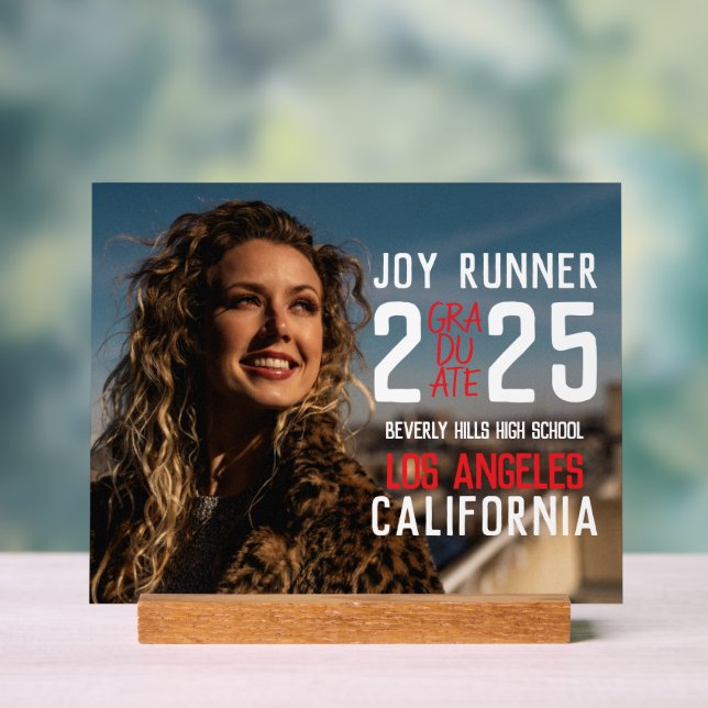 Panneau En Acrylique Gras Moderne Photo Lycée Graduation (Neutre)