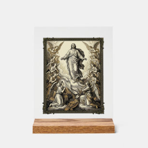 Panneau En Acrylique Gravure d'ange d'ascension vintage Art vectoriel_1