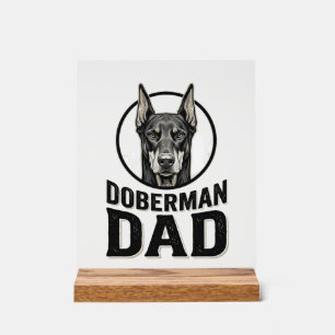 Panneau En Acrylique Gravure Papa Doberman Vintage Design pour amateur