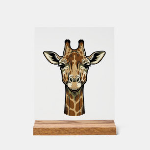 Panneau En Acrylique Gravure vintage de girafe, création de vecteur_1
