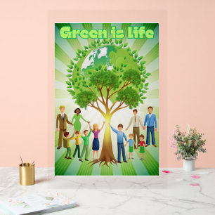 Panneau En Acrylique Green is Life Poster