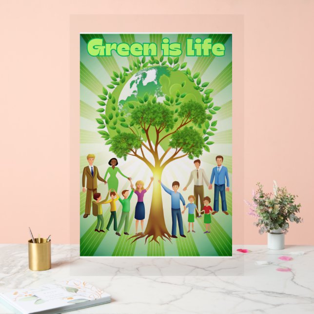 Panneau En Acrylique Green is Life Poster (Mariage)