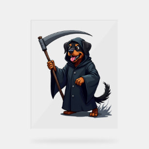 Panneau En Acrylique Grimper Reaper Rottweiler Chien