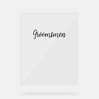 Panneau En Acrylique Groomsmen Mariage simple Texte de typographie noir