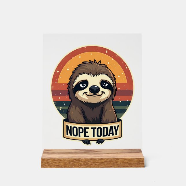 Panneau En Acrylique Grumpy Sloth Vintage Funny Retro Shirt Design (Recto)