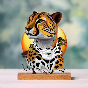 Panneau En Acrylique Guépard Félin Africain Animal Sauvage