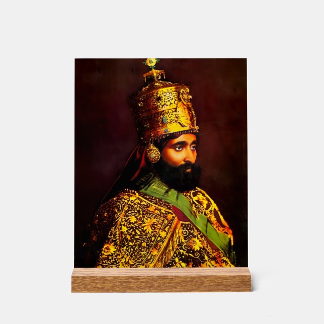 Panneau En Acrylique Haile Selassie - HIM - Rastafari - Carte postale (Recto)