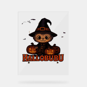 Panneau En Acrylique Hallobubu Halloween mignonne et Éffrayante sorcièr