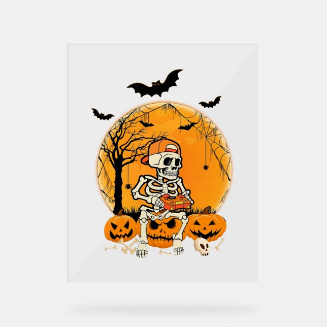 Panneau En Acrylique Halloween BonePumpkin (Recto)