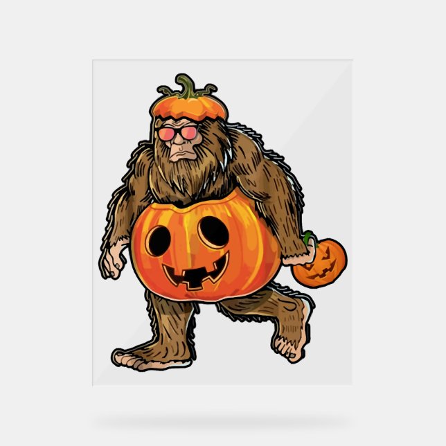 Panneau En Acrylique Halloween Citrouille Bigfoot (Recto)