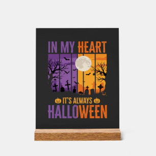 Panneau En Acrylique Halloween Dans Mon Cœur Cimetière Effrayant