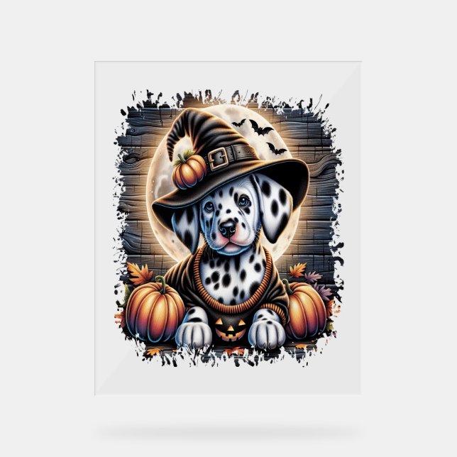 Panneau En Acrylique Halloween du chien dalmate (Recto)