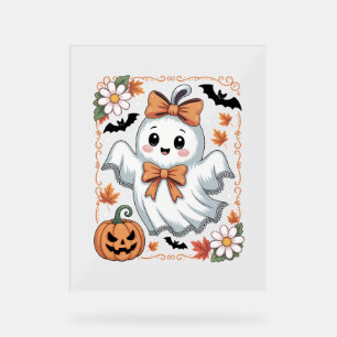 Panneau En Acrylique Halloween éffrayant Lace Ghost