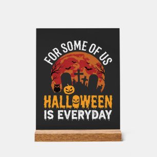 Panneau En Acrylique Halloween est tous les jours Lune de cimetière eff