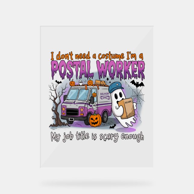Panneau En Acrylique Halloween Ghost, Postal Worker (Recto)