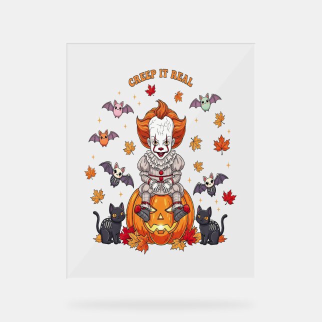 Panneau En Acrylique Halloween Gnome Cute Citrouille (Recto)