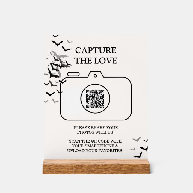 Panneau En Acrylique Halloween gothique Mariage Noir Et Bourgogne (Recto)