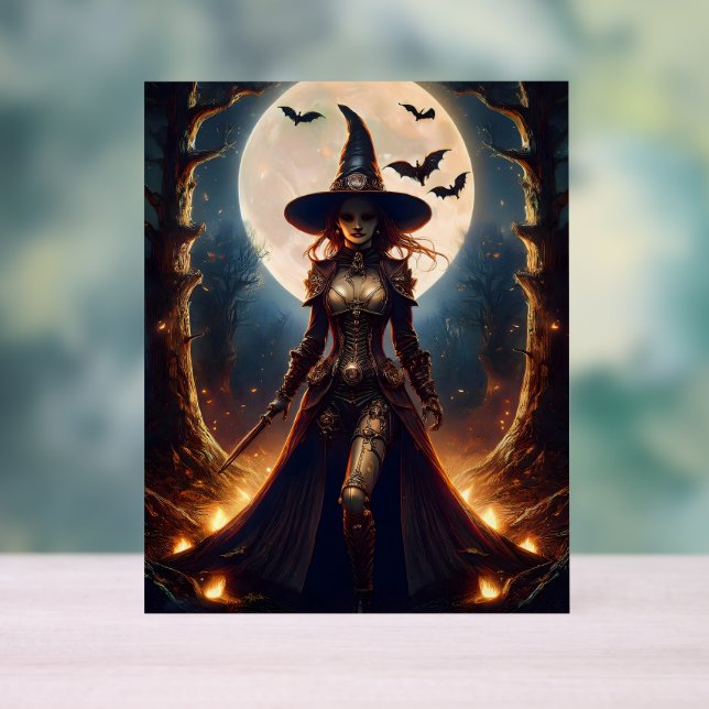 Panneau En Acrylique Halloween Steampunk Forest Witch (Neutre)