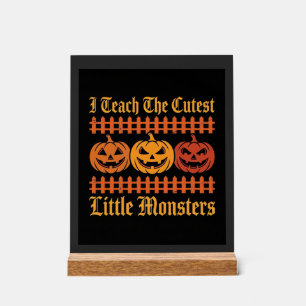 Panneau En Acrylique Halloween Trick Or Treat Petits Monstres Citrouill