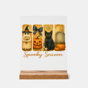 Panneau En Acrylique Halloween vintage saison chère aux esprits, fantôm