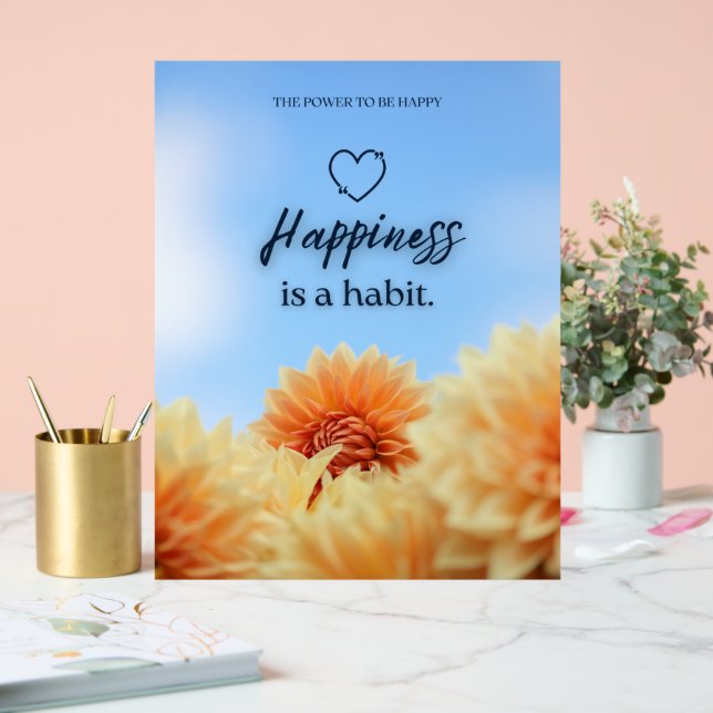 PANNEAU EN ACRYLIQUE HAPPINESS IS A HABIT (Mariage)
