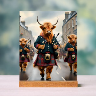 Panneau En Acrylique Harmonie des Highlands : groupe de vaches highland