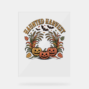 Panneau En Acrylique Hauné Harvest Retro Halloween Citrouille