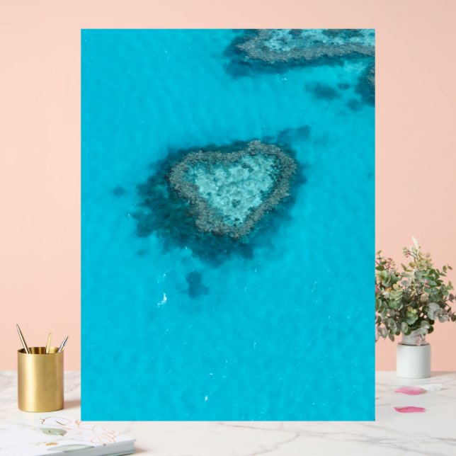 Panneau En Acrylique Heart Reef Nature (Mariage)