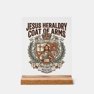 Panneau En Acrylique Héraldique de Jésus Blason Héraldique de Jésus Bla